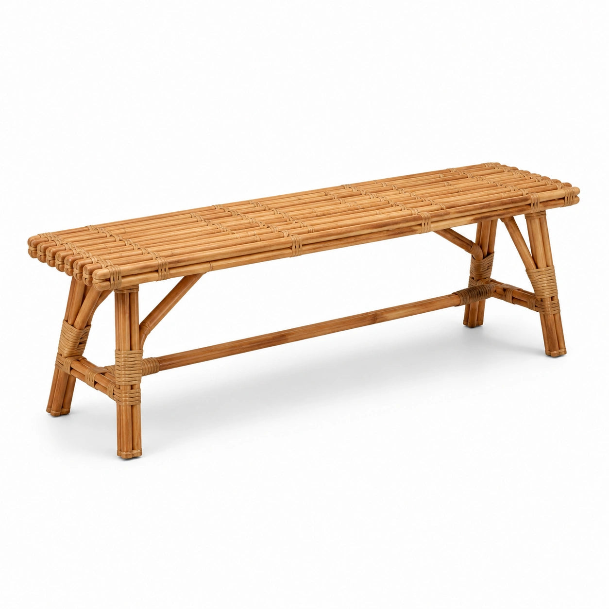 Rattanbank rechteckig 120x35x45 cm