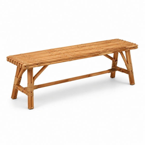 Rattanbank rechteckig 120x35x45 cm