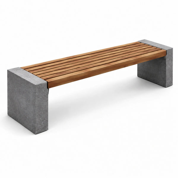 Bank Teakholz und Beton 180 cm Braun/Grau