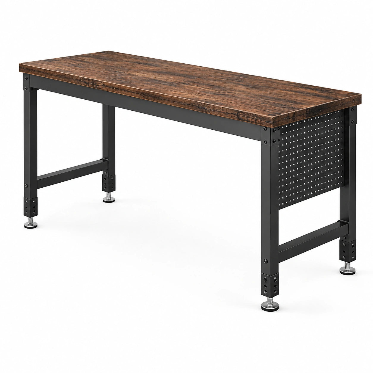 Rechteckige Werkbank aus Holz und Stahl 120x60x90 cm