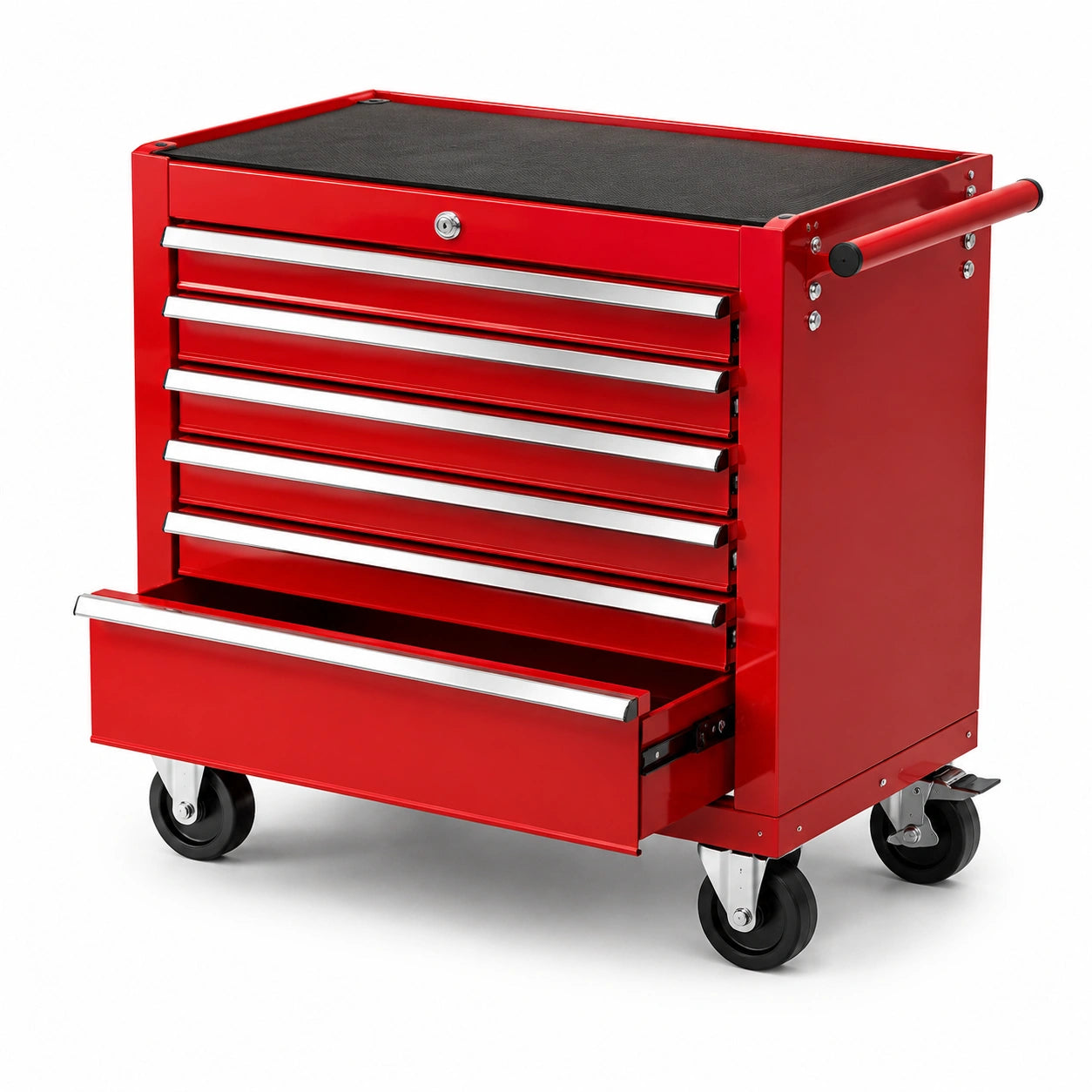 Metall Werkzeugwagen mit 7 Schubladen Rot 77x46x97cm