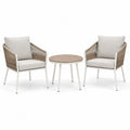 3-teiliges Bistro-Set aus Aluminium mit Polyestergewebe in Hellgrau