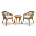 Bistro-Set aus Teakholz und Polyesterseil in Beige