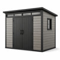 Holz-Kunststoff-Verbund-Gartenhaus grau/schwarz 200x150x210 cm