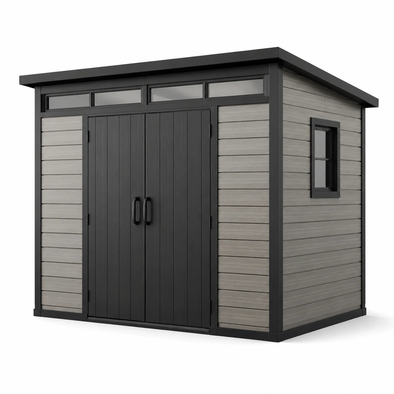 Holz-Kunststoff-Verbund-Gartenhaus grau/schwarz 200x150x210 cm