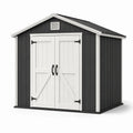 Gartenhaus aus Kunststoff mit Satteldach in Schwarz/Weiß