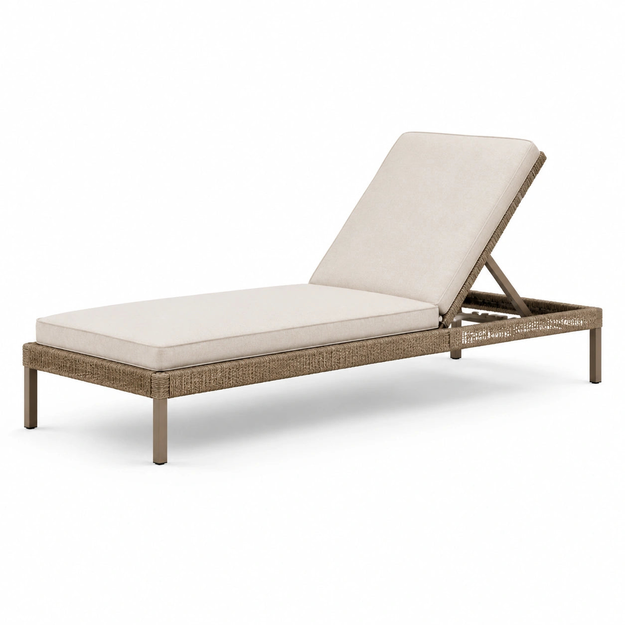 Aluminium-Gartenliege mit Polyethylen-Geflecht, Beige