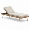 Gartenliege aus Teakholz und Polyethylengeflecht Beige