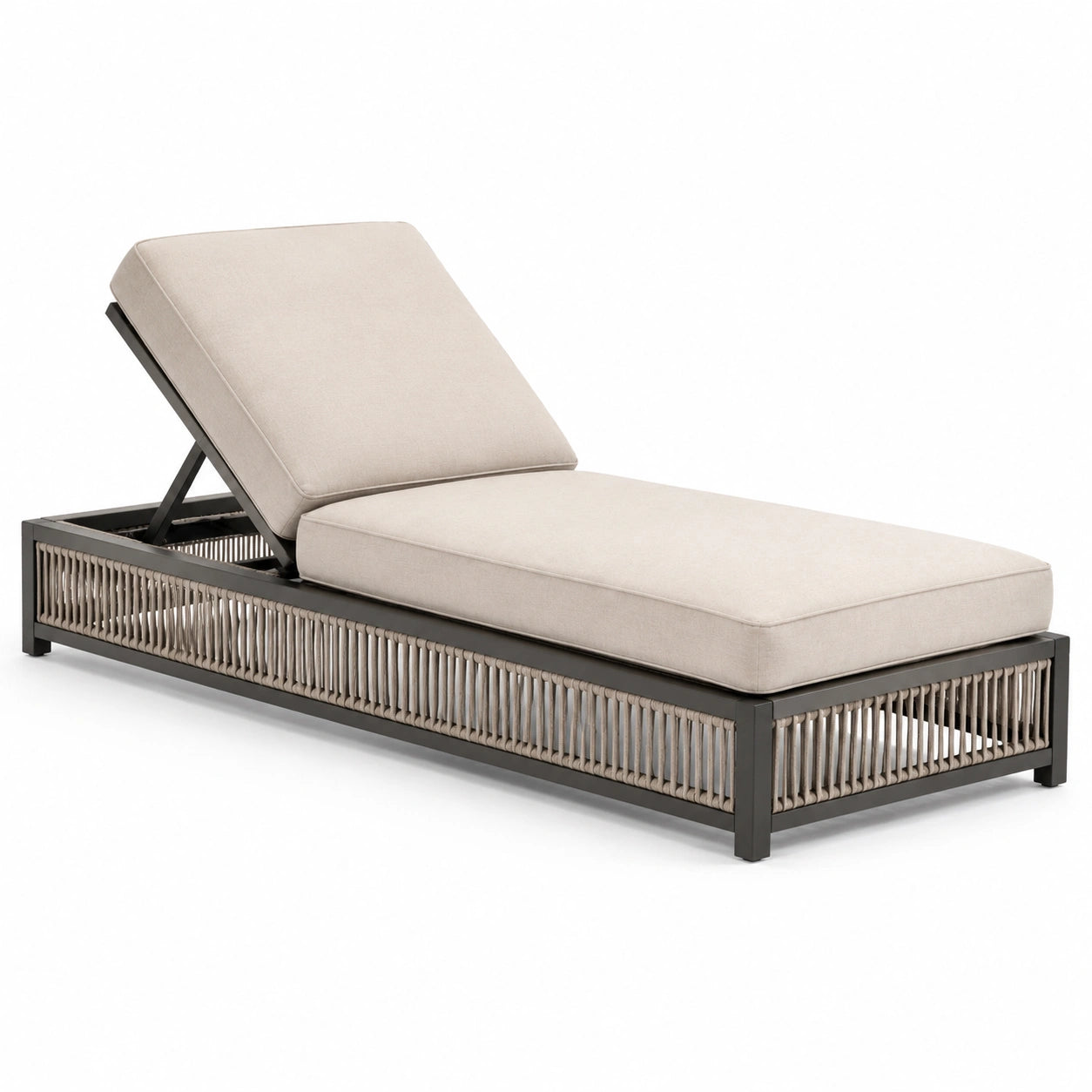 Verstellbare Gartenliege Aluminium Polyester Beige