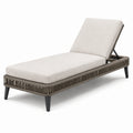 Gartenliege aus Aluminium mit Rattan und Polyesterkissen in Beige 200x70x35cm