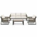 Gartenlounge-Set Aluminium Polyester Beige mit Tisch